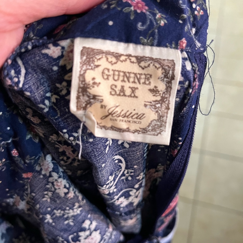 Vintage 1970's Gunne Sax Jessica Prairie Boho Festival Lace Floral Dress Sz 11 - Picture 8 of 8